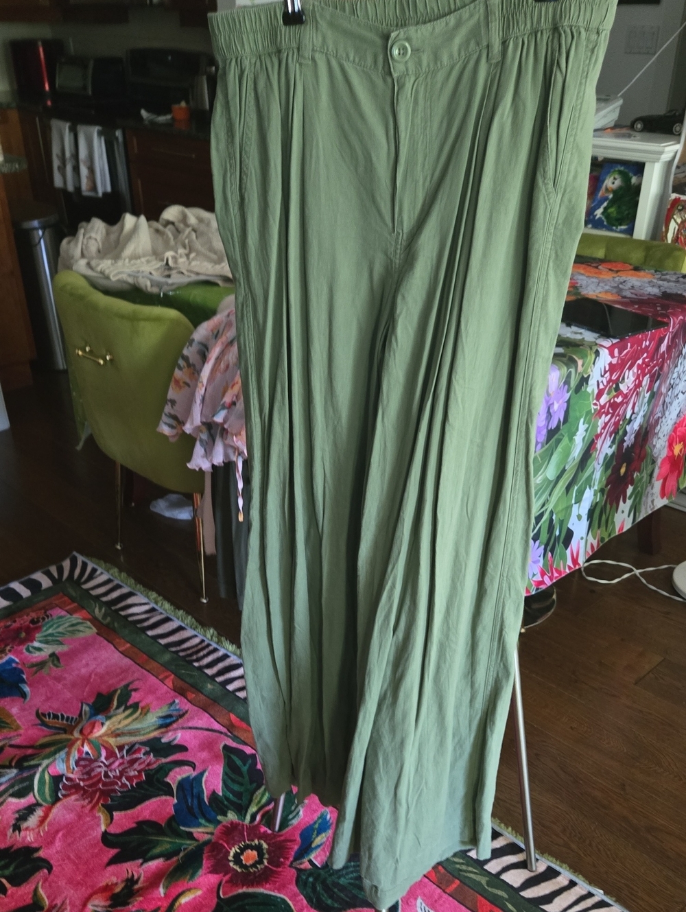 Olive Green Wide-Leg Women's Aerie Pants